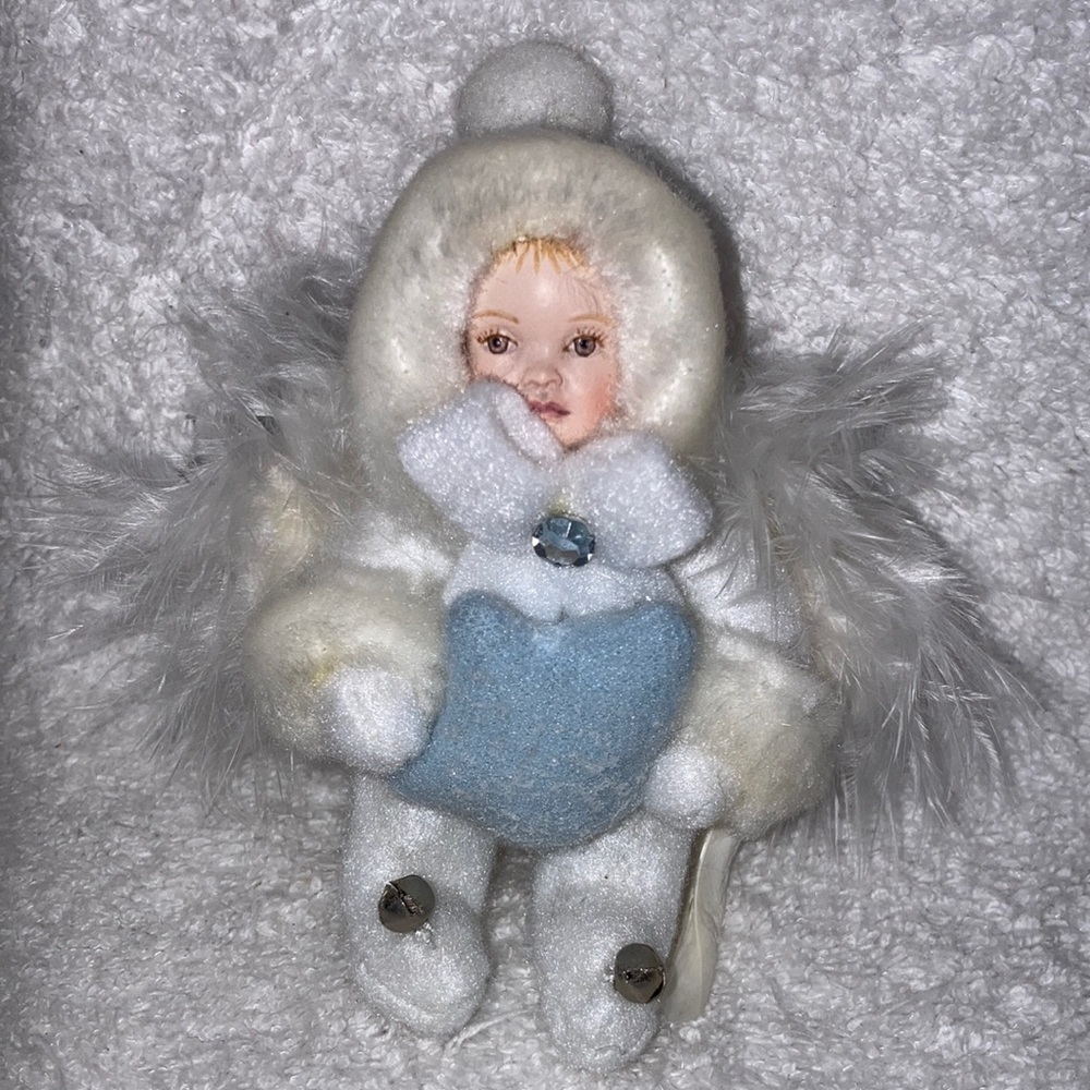 Bradford Edition Snow Flake Angel Babies White Feather Wings heavens little star